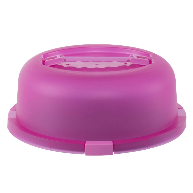 NewNest Australia - OvenStuff 12” Cake and Pastry Carrier – Portable Cake Tray with Locking Pink Cover and Handles, Comes With Non-Stick Base That Doubles as a Pizza Pan 