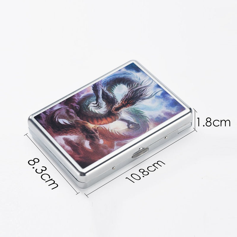 LINGAN Cigarettes Case Box with Lighter Metal Full Pack 20 Regular Cigarettes USB Lighter Portable Rechargeable Flameless Windproof Electric Cigarette Lighter (9) - NewNest Australia