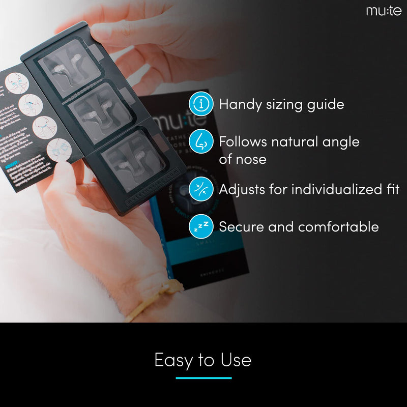 Rhinomed Mute Nasal Dilator for Snore Reduction - Anti-Snoring Aid Solution - Improve Airflow - Comfortable Nose Vents, Breathing Aids for Better Sleep - (Size Small, 3-Pk) 3 Pack Small - NewNest Australia