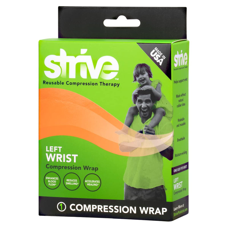 Strive Left Wrist Compression Wrap | Joint Pain Relief and Muscle Recovery for Sports and More | For Men or Women | Reusable | Made in the USA Wrap - Left Wrist - NewNest Australia