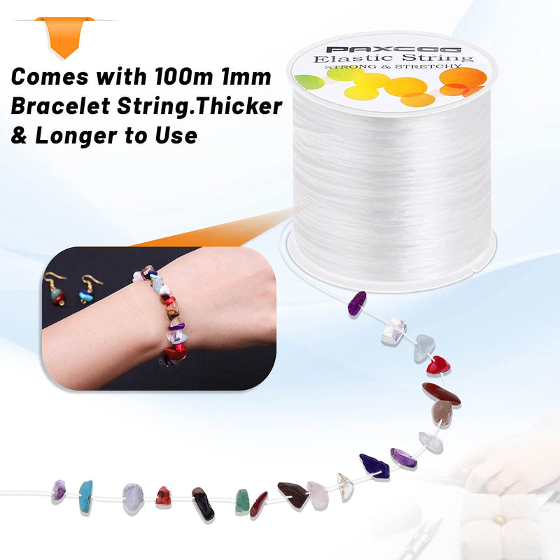 Paxcoo 1mm Elastic Bracelet String Cord Clear Stretch Bead Cord for Jewelry Making and Bracelet Making White - NewNest Australia