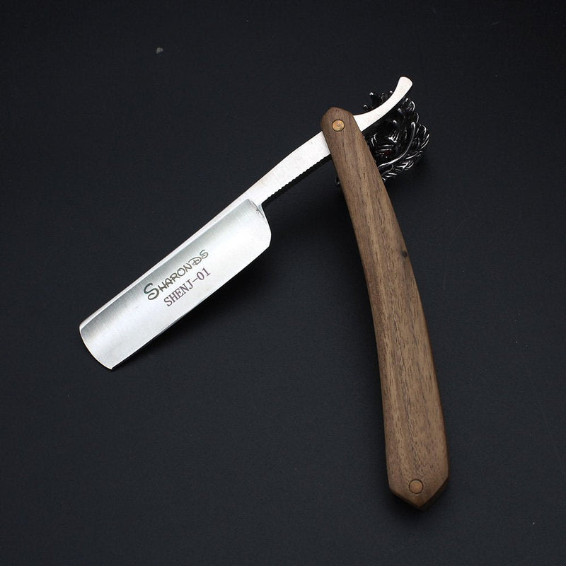 Men's Shaving Brush Razor with Box Manual Classic Wood Handle Barber Razor (Brown) - NewNest Australia