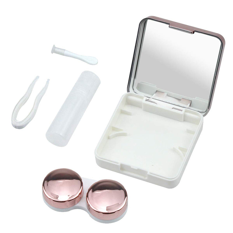 Natuce Contact Lens Case, Protective Case For Contact Lenses And Integrated Mirror, Contact Lenses, Glasses Case, Portable, Travel Contact Lens Set For Home And Travel (Pink And Rose Gold), Pink And - NewNest Australia