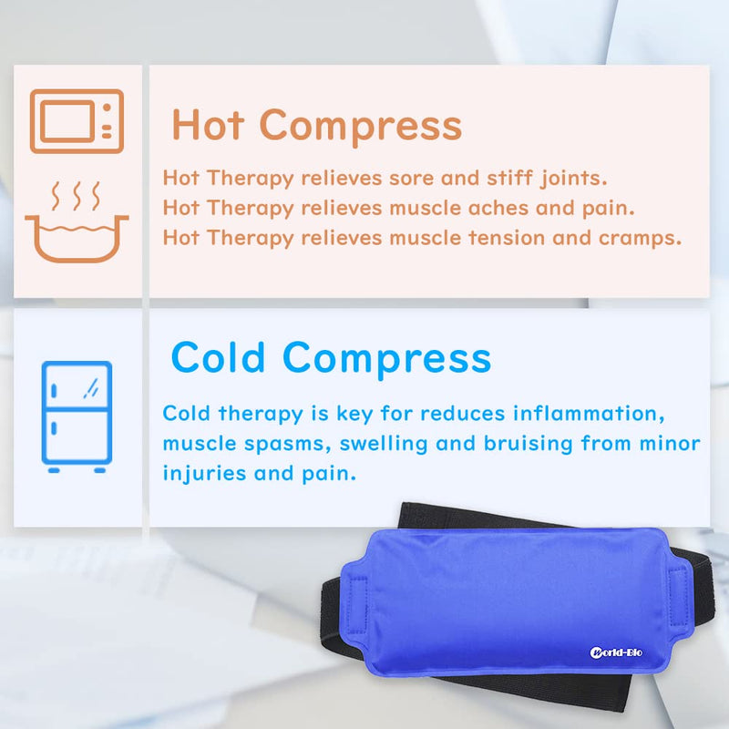 World-Bio Cool Packs Gel Ice Pack Of 2, Reusable Cooling Pads With Belt For Ankle, Back And Elbows, Cold Warm Compress Cooling Pad For Sprains, Swelling, Bruises 24 X 12 Cm - NewNest Australia