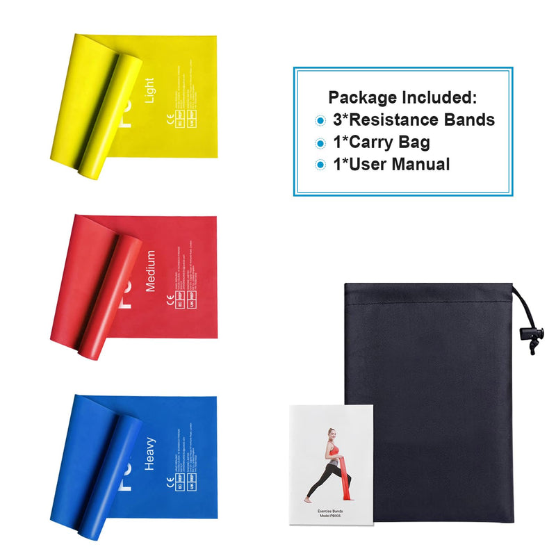 Theraband Terra Band Set Of 3 1.5M/2M Long Fitness Bands Resistance Bands In 3 Strengths, Resistance Bands Exercise Band For Crossfit, Muscle Building, Yoga, Pilates For Men And Women - NewNest Australia