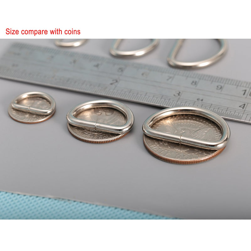 CrocSee Metal D Ring 1/2 inch Non Welded Nickel Plated Pack of 100 (Small) Small 1/2 inch(13mm) - NewNest Australia