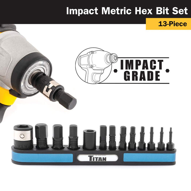 Titan 16038 13-Piece Metric Impact Grade Hex Bit Set - NewNest Australia