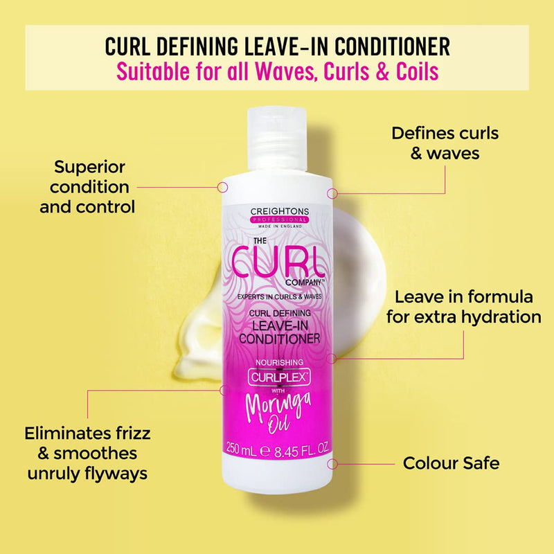 The Curl Company Curl Defining Leave-In Conditioner (250ml) - Professionally Formulated with Nourishing Curplex with Moringa Oil. Experts in Curls & Waves - NewNest Australia