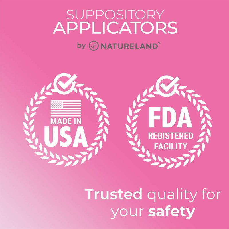 [20 Pack] Natureland Vaginal Suppository Applicators for Women, Made in USA, Soft Tip Auxiliary Tool for Pills, Boric Acid, and pH Balance Tablet Suppositories, Individually Wrapped - NewNest Australia