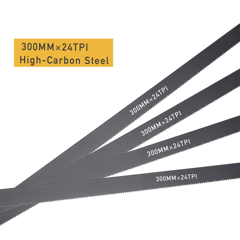 LAND 12 Inch Hacksaw - Heavy Duty Coping Saw with 4 Extra High-Carbon Steel Blade, for PVC, Pipe, Carpentry - NewNest Australia