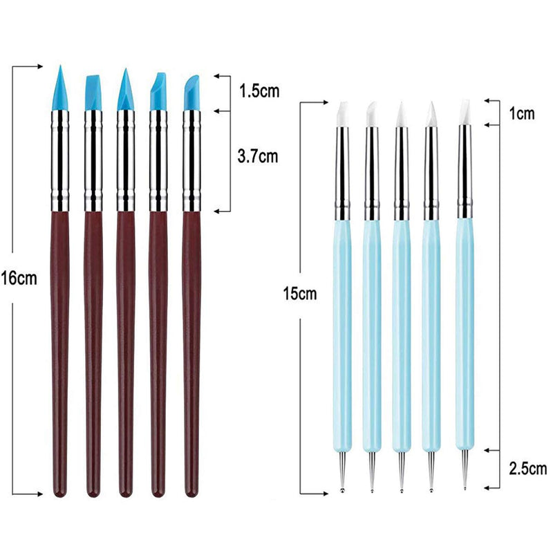 Yagugu Silicone Clay Sculpting Tool - 10Pcs Modeling Dotting Tool for Pottery Craft, Rock, Nail, Blending, Drawing - NewNest Australia