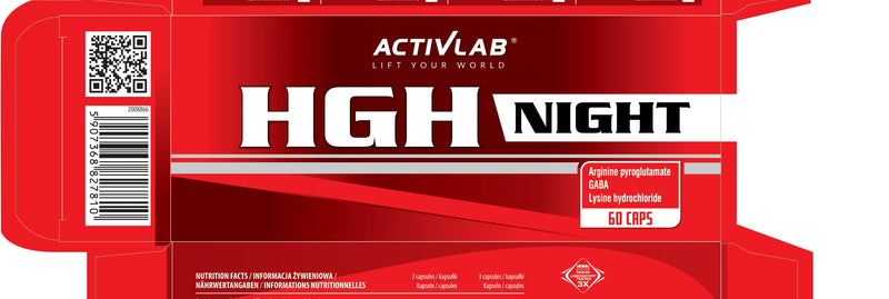 Activlab Hgh Night - 60 Capsules | 30 Servings | Combination Of Arginine, Gaba, Lysine| Before Bed | Concentration, Regeneration | Reduction Of Fatty Tissue| Increase In Strength And Rapid Gain In Muscle Mass Bodybuilding, Powerlifting... - NewNest Australia