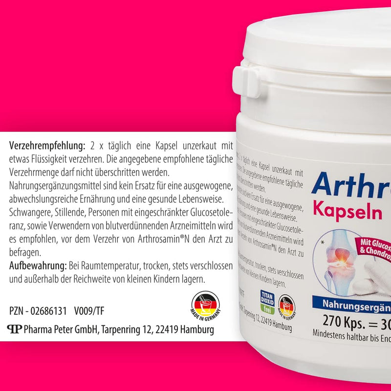 Arthrosamin N Joint Capsules Without Vitamin K, High Dose With Glucosamine And Chondroitin For Smooth Joints - The Original From The Pharmacy - Can Also Be Used With Blood Thinners - Economy Pack Of - NewNest Australia