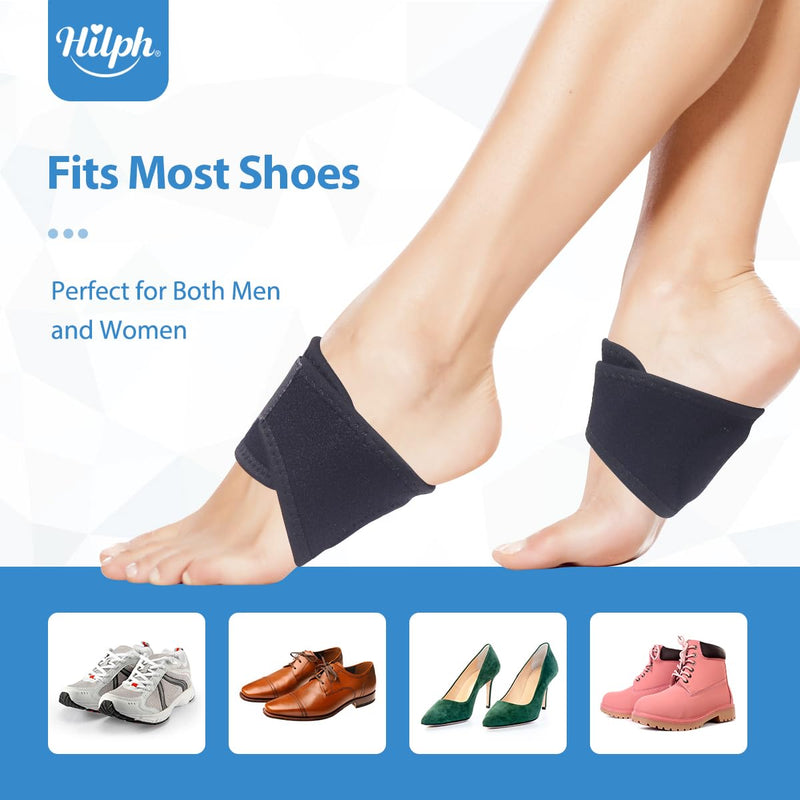 Hilph Copper Arch Bandages Plantar Fasciitis Pain Bandage Foot Brace Metatarsal, Compression Padded Bandages for Pain Relief and Sore Flat Feet, Heel Spurs, High Arch (1 Pair) Gel - NewNest Australia