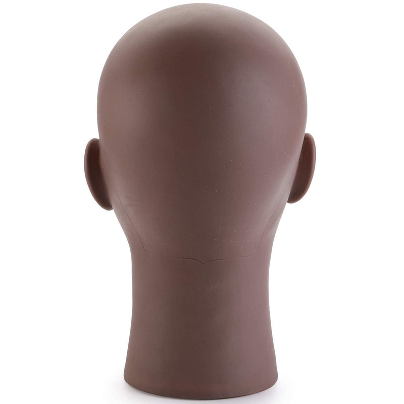 Hedume Afro American Mannequin Head with Clamp, Bald Manikin head, Black Styrofoam Mannequin Head for Wigs, Hat, Glasses Display - NewNest Australia