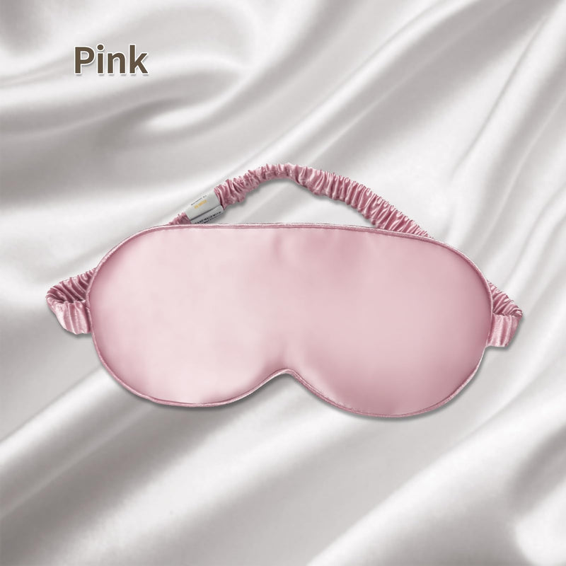 Sleep Mask,Silk Eye Mask for Sleeping Women/Men/Girls,19 Momme Both Sides 100% Pure Mulberry Silk Blackout Anti-Allergy Blindfold with Elastic Strap for Night,Travel,Nap,Meditation (Pink) Pink - NewNest Australia