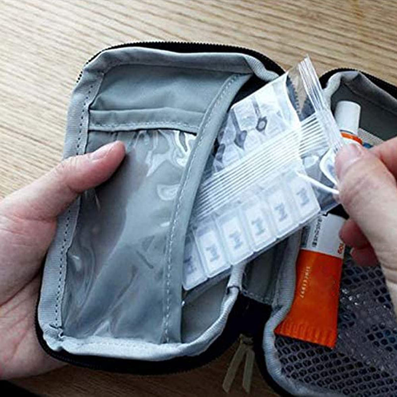 Pack Of 2 Medicine Bag, Mini First Aid Bag, Empty, Portable Mini First Aid Kit, Emergency Bag, For Emergency Situations At Home, Office, Travel, Hiking, Camping (Blue, Pink), Small - NewNest Australia