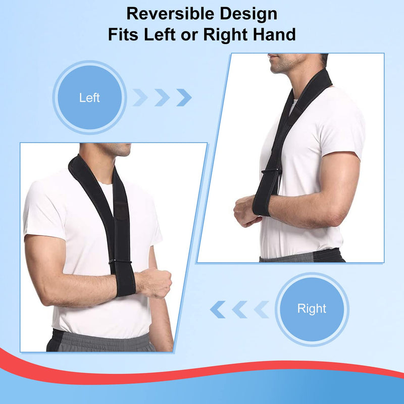 supregear Arm Sling, Adjustable Collar and Cuff Sling Immobilizer Lightweight Neck Support Simple Arm Sling Breathable Medical Shoulder Support for Men Women, One Size Fits All, Black - NewNest Australia