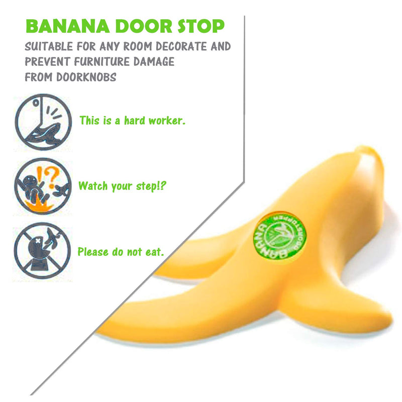 Banana Door Stop - Novelty Cute Funny Fruit-Shaped Designer Door Wedge Stopper - Interesting Home Furnishing Rubber Banana Door Block - Ideal for Any Floor Surface of Home, Office or Hotel - NewNest Australia