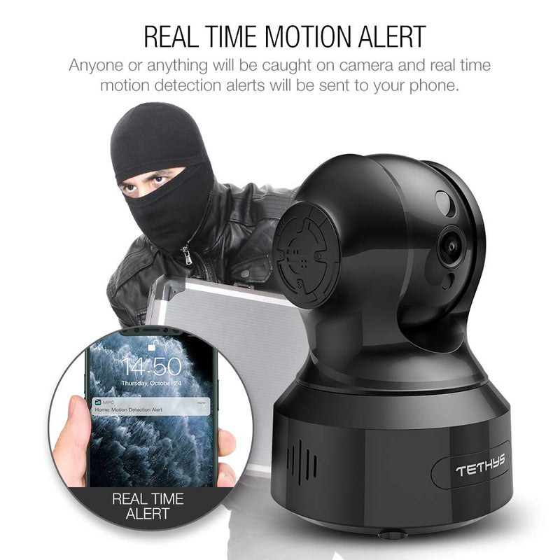 TETHYS Wireless Security Camera 1080P Indoor [Work with Alexa] Pan/Tilt WiFi Smart IP Camera Dome Surveillance System w/Night Vision,Motion Detection,2-Way Audio,Cloud for Home,Business, Baby Monitor - NewNest Australia