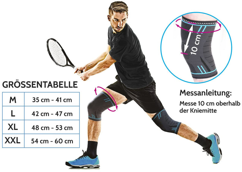 AGILE NOW Knee Support [Set of 2] [M - XXL] Premium Knee Support Men's Sports & Knee Support Women's Knee Supports L Blue Line - NewNest Australia