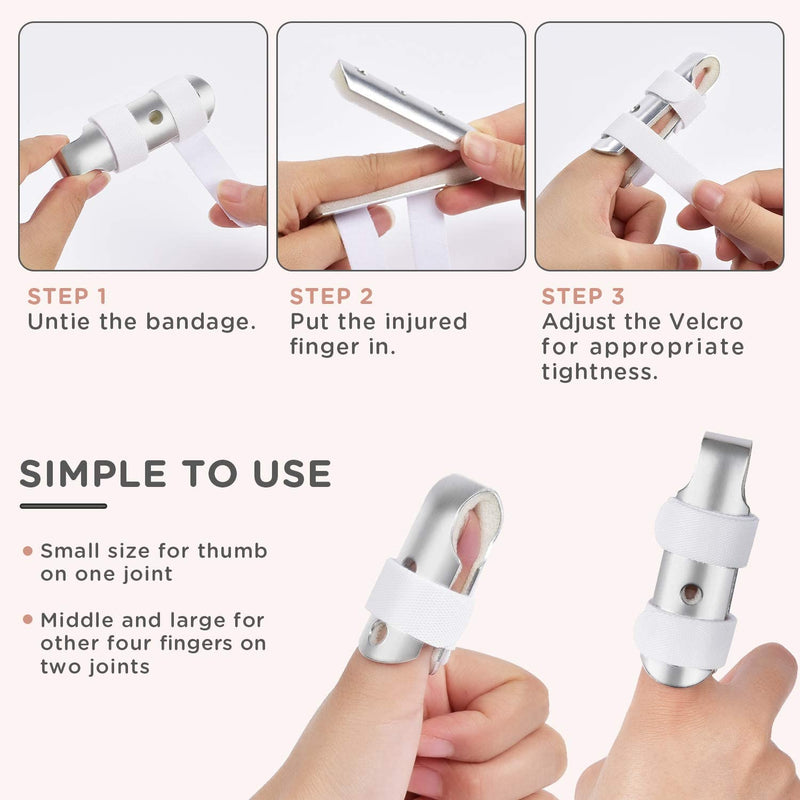Sopito Finger Splints, 7pcs Finger Support Brace Finger Stabilizer for Broken Fingers Straightening Arthritis Knuckle Immobilization for Adults and Children (3 Different Sizes) - NewNest Australia