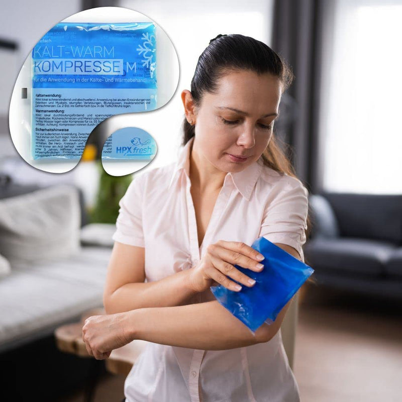 HPXfresh® Cold Warm Compresses | Set of 10 | 13x14cm | Ice packs for bruises, insect bites and other pain | reusable gel cooling pads set of 10 compress) 13x14cm 10.0 - NewNest Australia