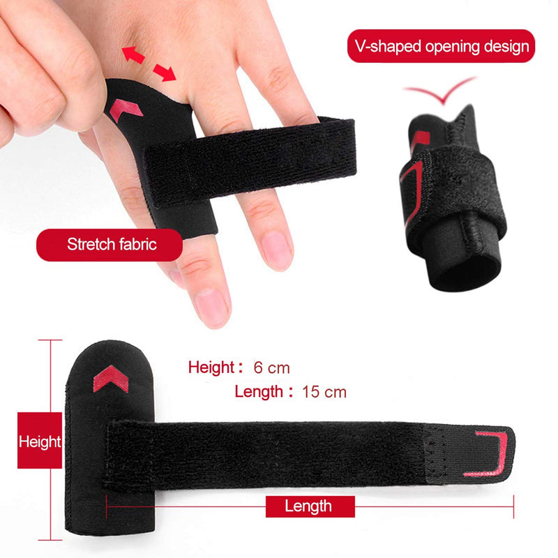 VerteLife Finger Splint Adjustable Finger Sleeve Support Protector Finger Brace Relieve Joint Pain Finger Guards Sport Cushion Bandage for Basketball Volleyball Red - NewNest Australia