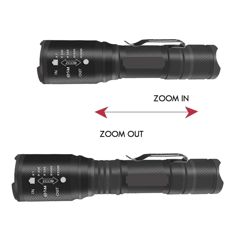 2 Pack Tactical Flashlight,Ultra Bright 3000 Lumens XML T6 Zoomable 5 Light Modes LED Flashlights for Camping Hiking Emergency, Hurricane, Power Outage, - NewNest Australia