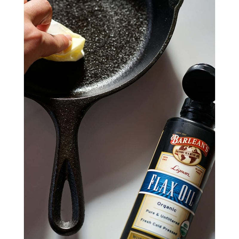 Barlean's Lignan Flaxseed Oil from Cold Pressed Flax Seeds - 7,230mg ALA Omega 3 Fatty Acids for Improving Heart Health - Vegan, USDA Organic, Non GMO, Gluten Free - 8-Ounce Lignan Flax Oil 8 Ounce - NewNest Australia