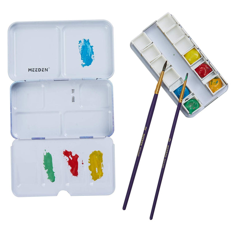 MEEDEN Empty Watercolor Tins Box Palette Paint Case, Small Colorful Tin with 12 Pcs Half Pans Small tin with 12 half pans - NewNest Australia