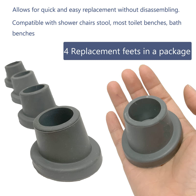 Replacement Feet for Bath Chair, Shower Toilet Seat Stools & Transfer Bench Anti-Slip Angled Cap for Disable Elderly, Fits for 1" I.D Canes, 4 Pcs - NewNest Australia