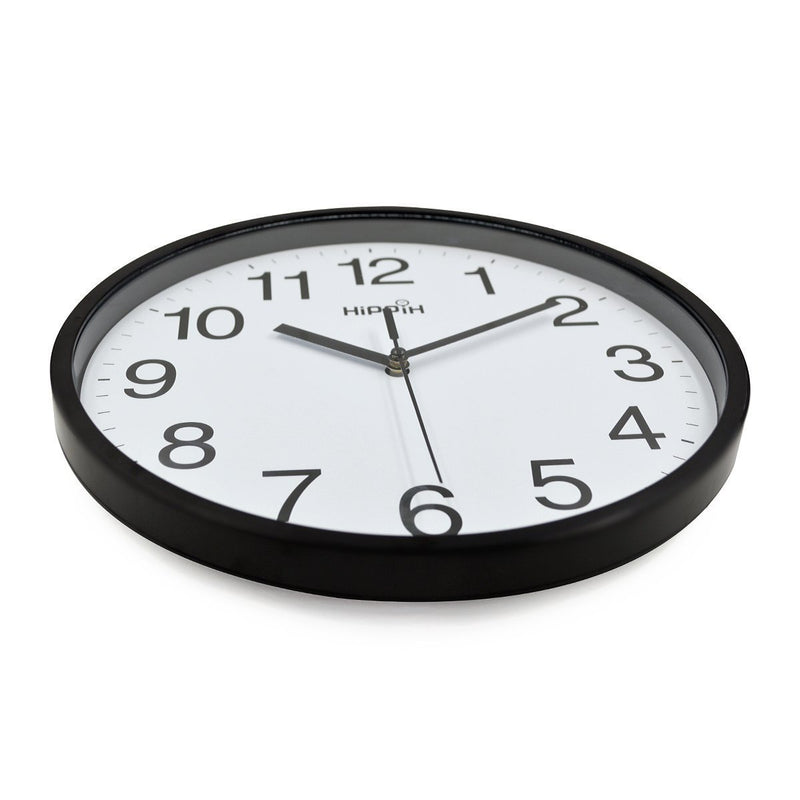 NewNest Australia - Yoobure 10 Silent Quartz Decorative Wall Clock Non-Ticking Classic Digital Clock Battery Operated Round Easy to Read Home/Office/School Clock (Black) Black 