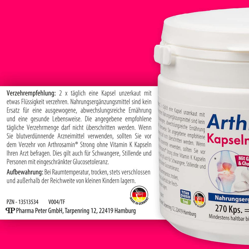 ARTHROSAMIN strong without vitamin K capsules, 270 capsules - NewNest Australia