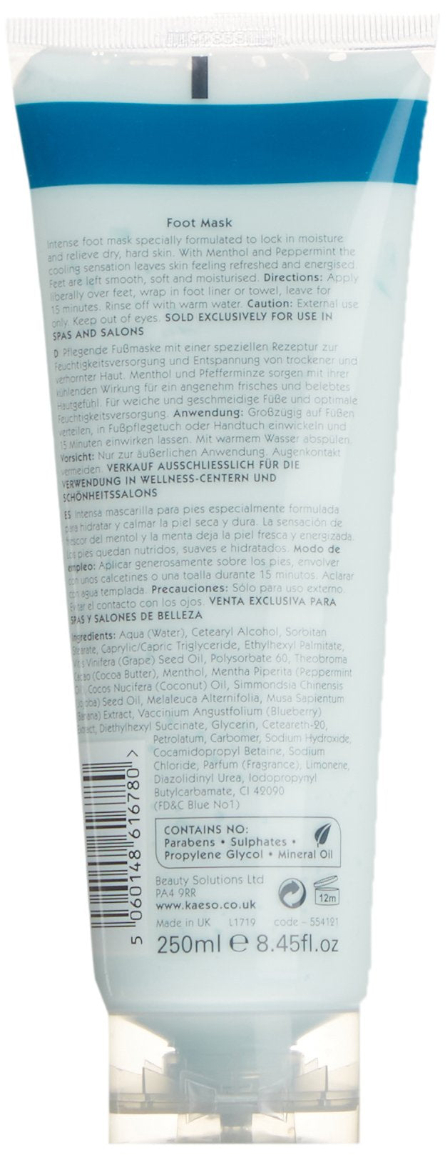 Kaeso Peppermint and Blueberry Twist Foot Mask 250 ml - NewNest Australia