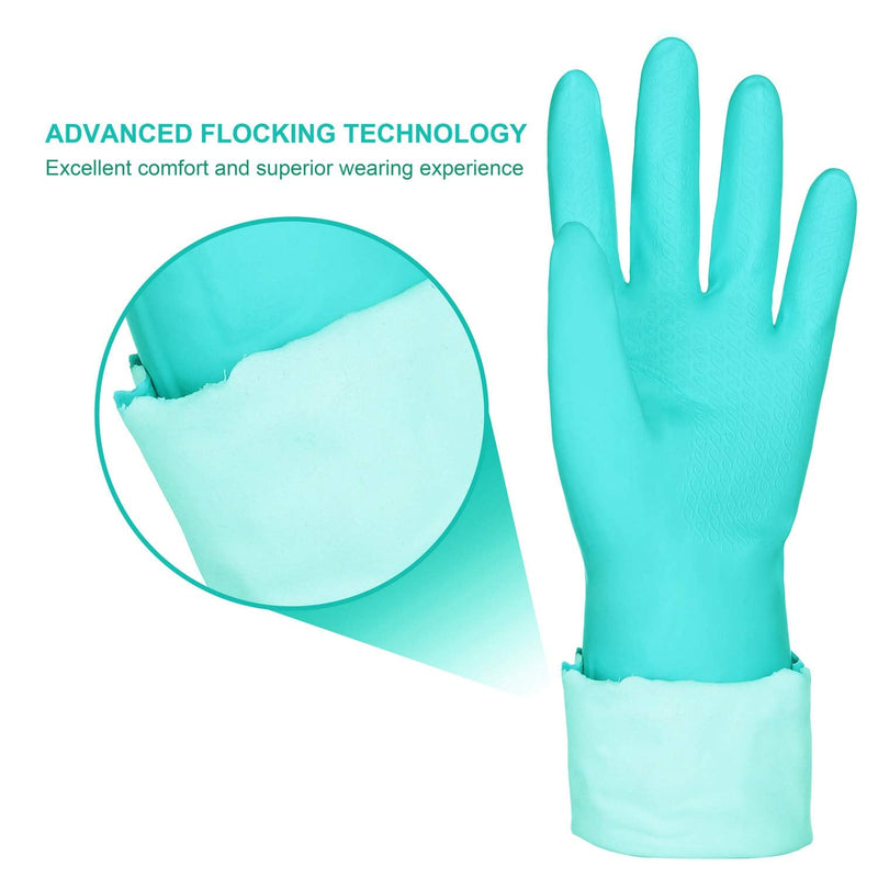 Reusable Kitchen Cleaning Gloves With Latex Free,Cotton Lining, Non- Slip Swirl Grip Gloves for Dishwashing 2 Pairs (Purple+Blue, Large) - NewNest Australia