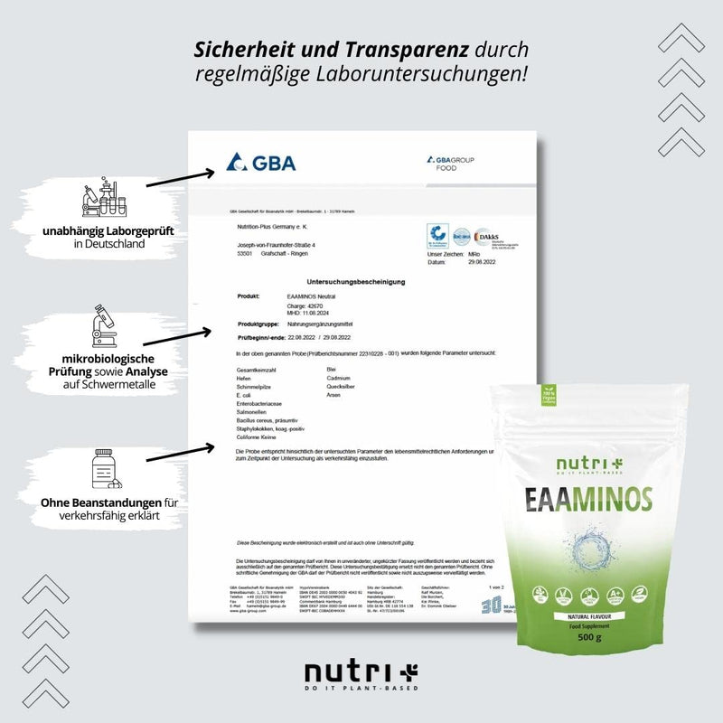 Eaa Powder Neutral 500 G - High Dose - Instant Eaas Natural Without Sweeteners, Additives And Artificial Flavor - Essential Amino Acids - Vegan Essential Aminos - NewNest Australia