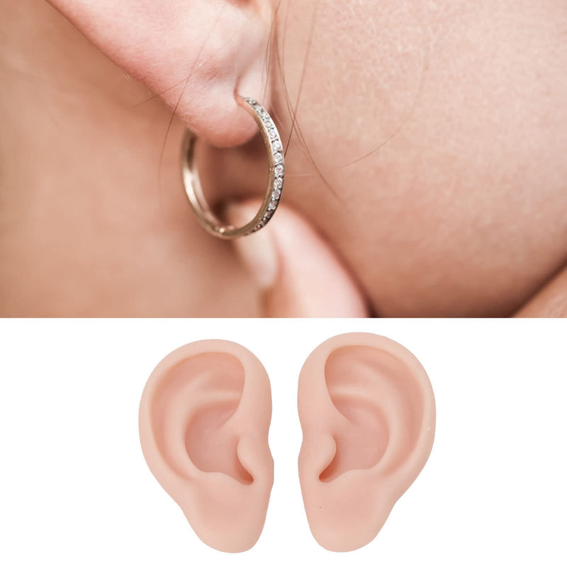 Fake Ear Model, Easy To Wear, Reusable Simulation, Realistic Practical Experience, Soft Human Silicone Ear, Widely Used For Ear Piercing (Medium Flesh Color) - NewNest Australia