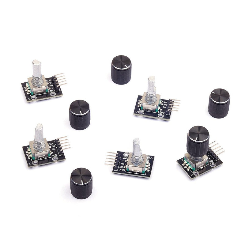 Cylewet 5Pcs KY-040 Rotary Encoder Module with 15×16.5 mm with Knob Cap for Arduino (Pack of 5) CYT1062 - NewNest Australia