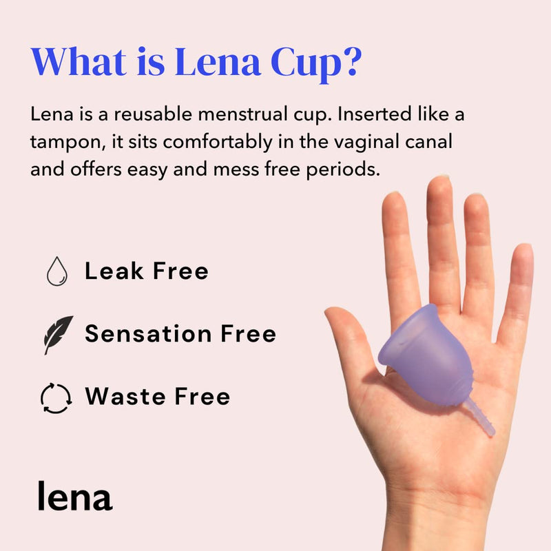 Lena Sensitive Menstrual Cup - Large - Clear - Heavy Flow - Soft Patented Design - Made in USA - Comfortable Menstruation Cup - Reusable & Natural L (Pack of 1) - NewNest Australia