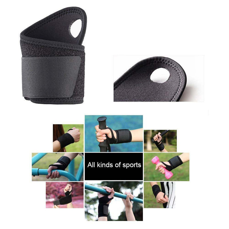 Hually Wrist Support, (2 Pack) Adjustable Wrist Brace with Hook-and-Loop Design, Breathable Wrist Wrap Band Offer Hand Support for Fitness, Bench Press, Weightlifting -One Size Fits Left or Right Hand - NewNest Australia