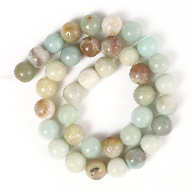 60pcs 6mm Natural Stone Beads Amazonite Beads Energy Crystal Healing Power Gemstone for Jewelry Making, DIY Bracelet Necklace - NewNest Australia