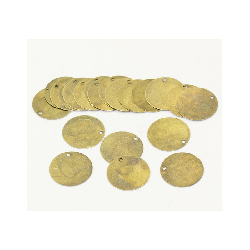 200 Antique Bronze Tone 13/16 Inch Metal Blanks Round Metal Stamping Blank and Charms 20mm Diameter - NewNest Australia