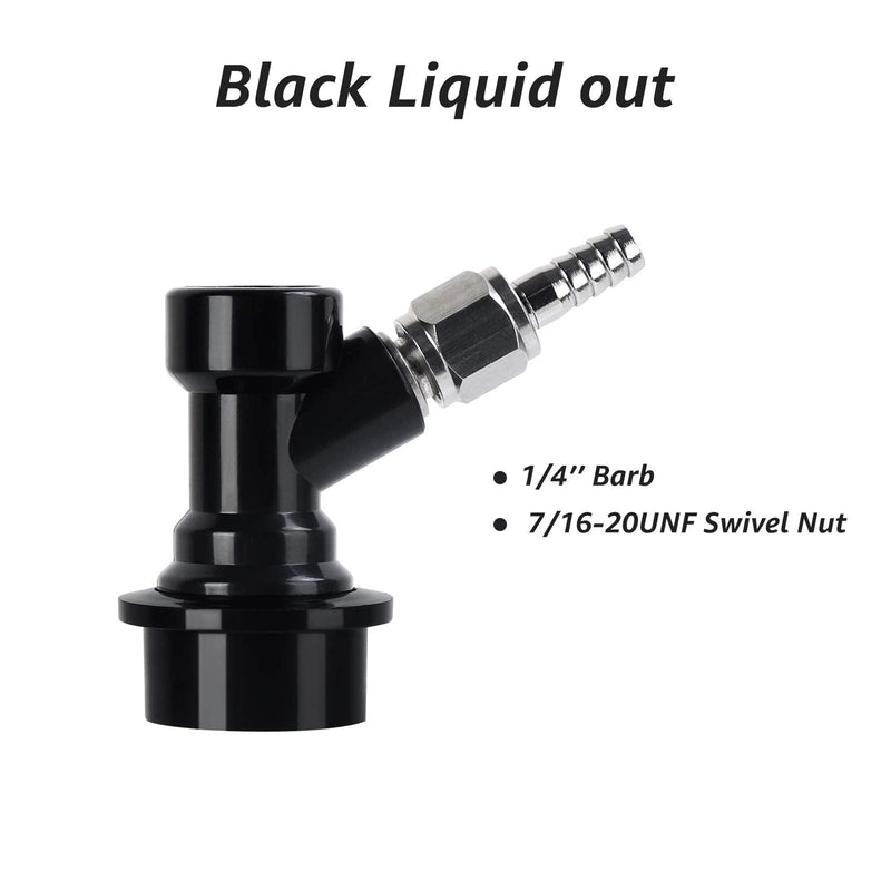 MRbrew 1 Pair Ball Lock Disconnect Set, Home Brew Ball Lock Corny Keg Fittings for Keg Posts Coupler, with Stainless Steel 5/16'' Gas & 1/4'' Liquid Barbs & Extra 2 Hose Clamps & MFL Swivel Nuts Black - NewNest Australia