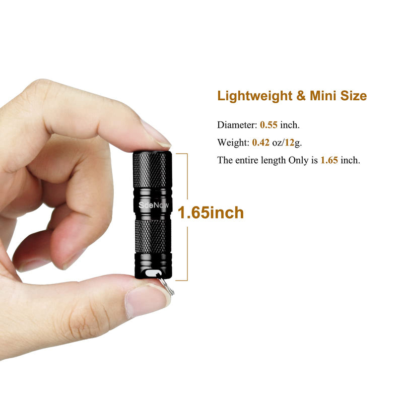 Mini Flashlight Keychain with Micro USB Rechargeable Tiny Flashlight Brightness can Achieve up to 200 lumens for EDC Torch (Black) - NewNest Australia