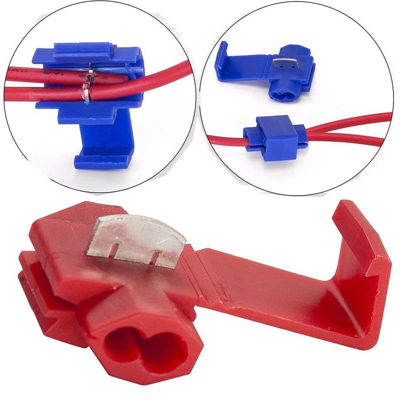 Larlansz 125 Solderless Quick Splice Snap Wire Connector, 50 pcs red 22 Through 18 Gauge,50 pcs Blue 16 Through 14 Gauge,25 pcs Yellow 12 Through 10 Gauge - NewNest Australia
