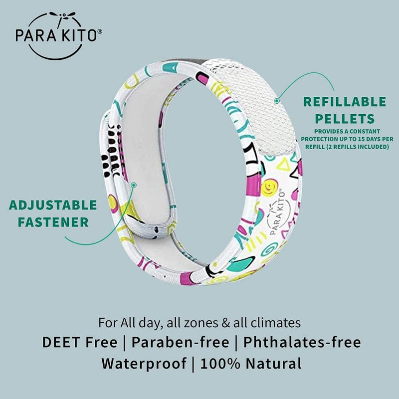 PARA'KITO Mosquito Insect & Bug Repellent Wristband - Waterproof, Outdoor Pest Repeller Bracelet w/ Natural Essential Oils (Candy) Candy - NewNest Australia