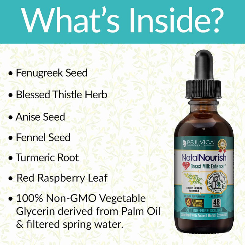 NatalNourish - Advanced Lactation Support Supplement - Liquid Delivery for Better Absorption - Fenugreek, Blessed Thistle, Anise, Fennel & More! 2 Ounce (Pack of 1) - NewNest Australia