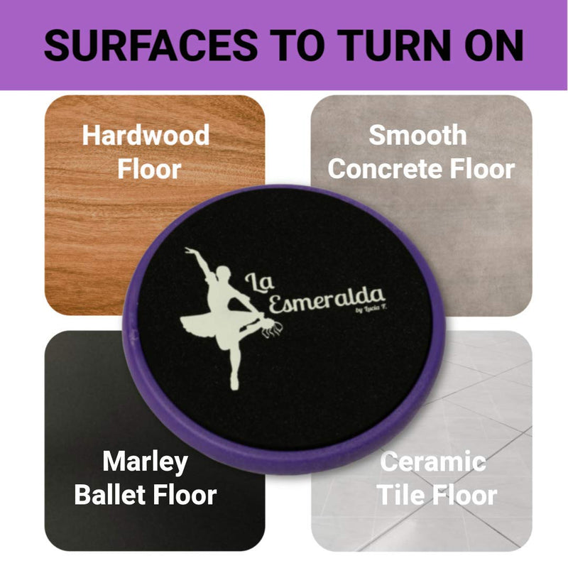 La Esmeralda Ballet Turning Board for Dancers, ice Skaters, Gymnasts etc Helps Improve Turns, Balance, Spotting, Stability and Much More. Made with Thick EVA Foam. Purple with a Purple carry bags and gift box - NewNest Australia