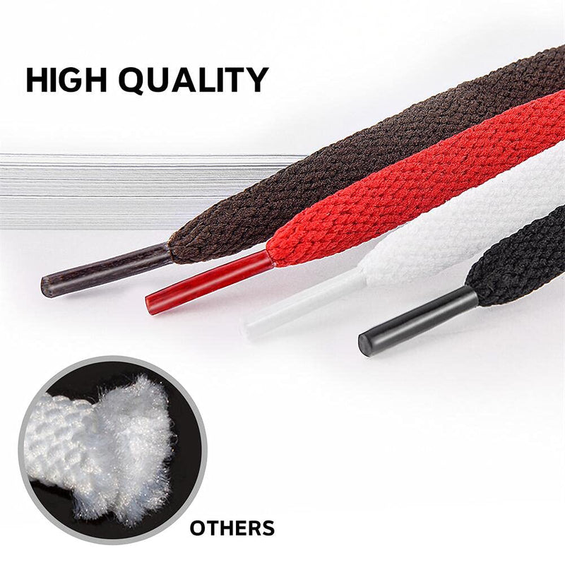 FILWO Shoe Laces Flat Trainer Shoelaces - [1 Pair, 2 Pairs, 3 Pairs (Wide 9MM)] Flat Trainer Shoes Laces Working Shoelaces Replacements, Sneakers Lace Men Women Adults Kids Laces 120CM/47.2INCH White - NewNest Australia